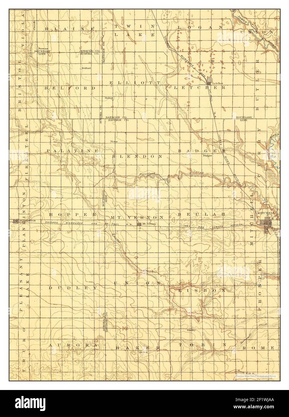 Map of mitchell south dakota Cut Out Stock Images & Pictures Alamy
