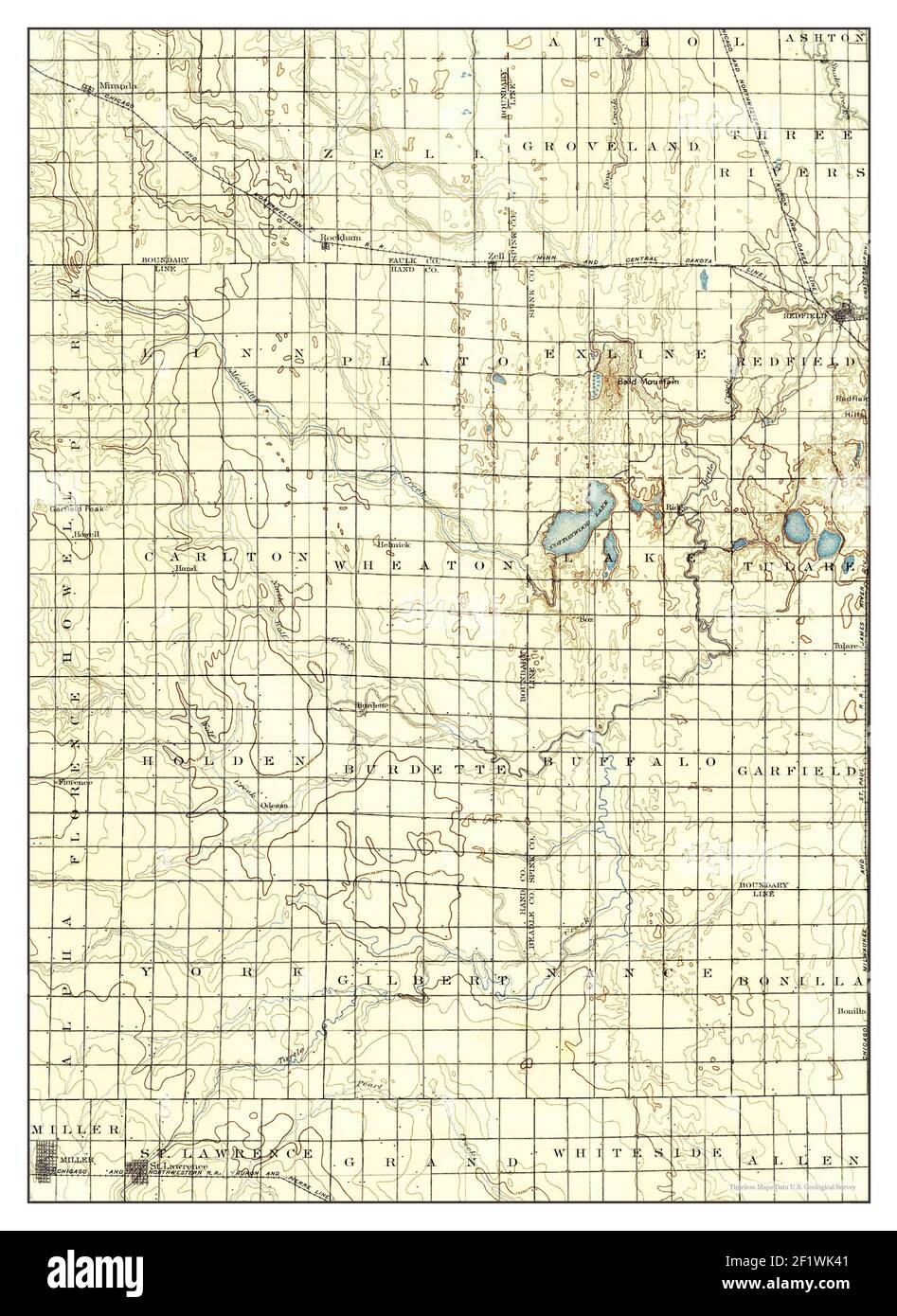 Redfield, South Dakota, map 1899, 1125000, United States of America by