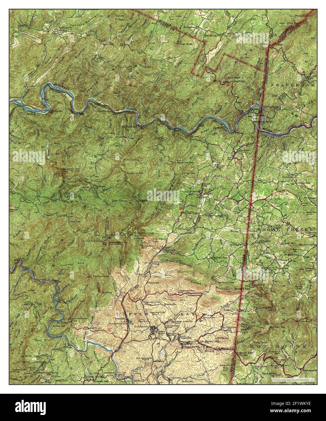 Ducktown, Tennessee, map 1943, 162500, United States of America by Timeless Maps, data U.S
