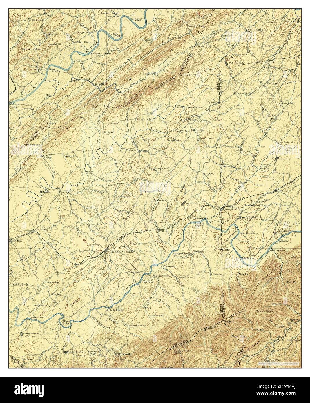 Greeneville, Tennessee, map 1896, 1125000, United States of America by