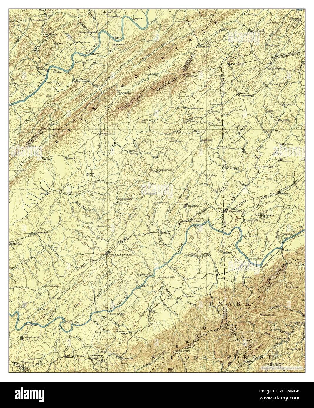 Greeneville, Tennessee, map 1904, 1125000, United States of America by