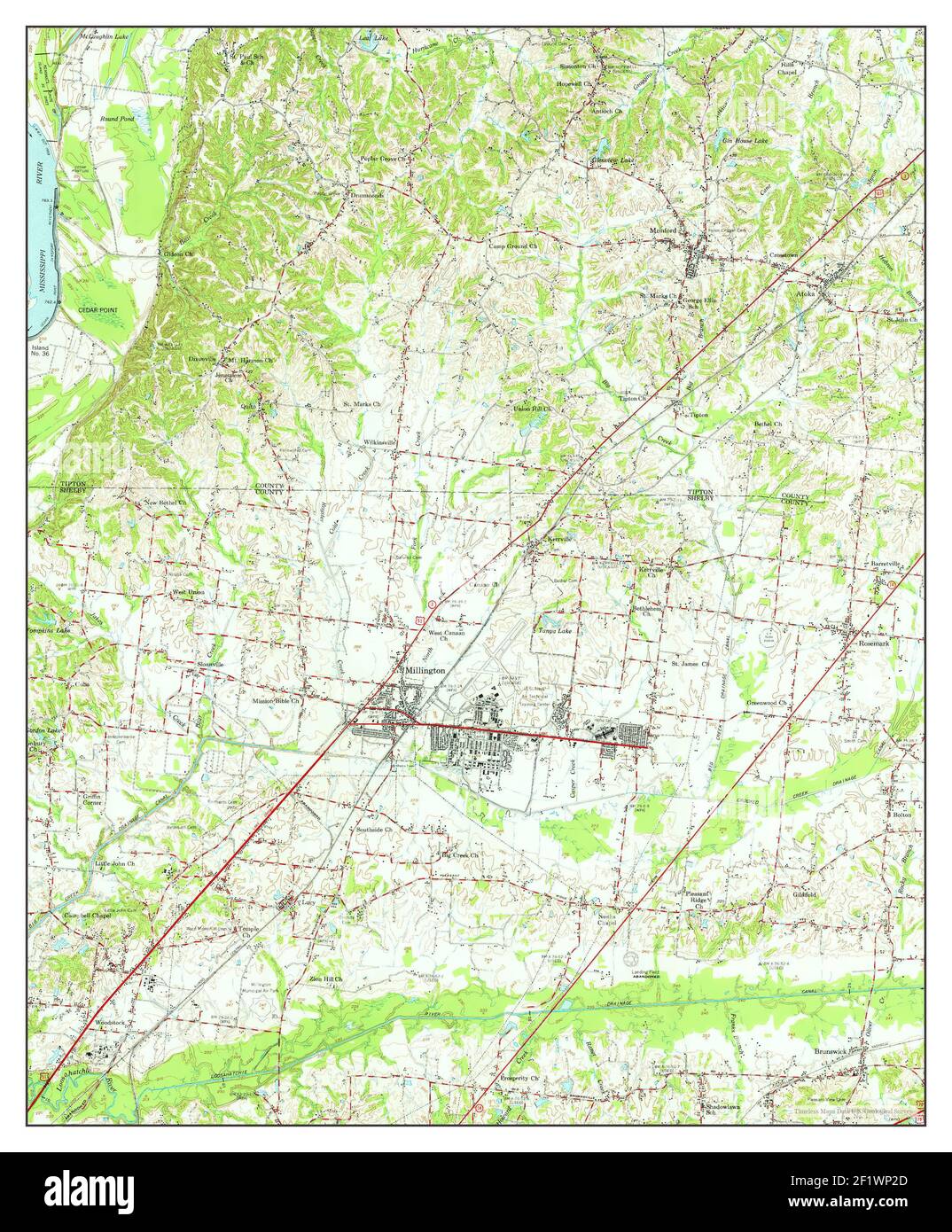 Millington, Tennessee, map 1960, 162500, United States of America by Timeless Maps, data U.S