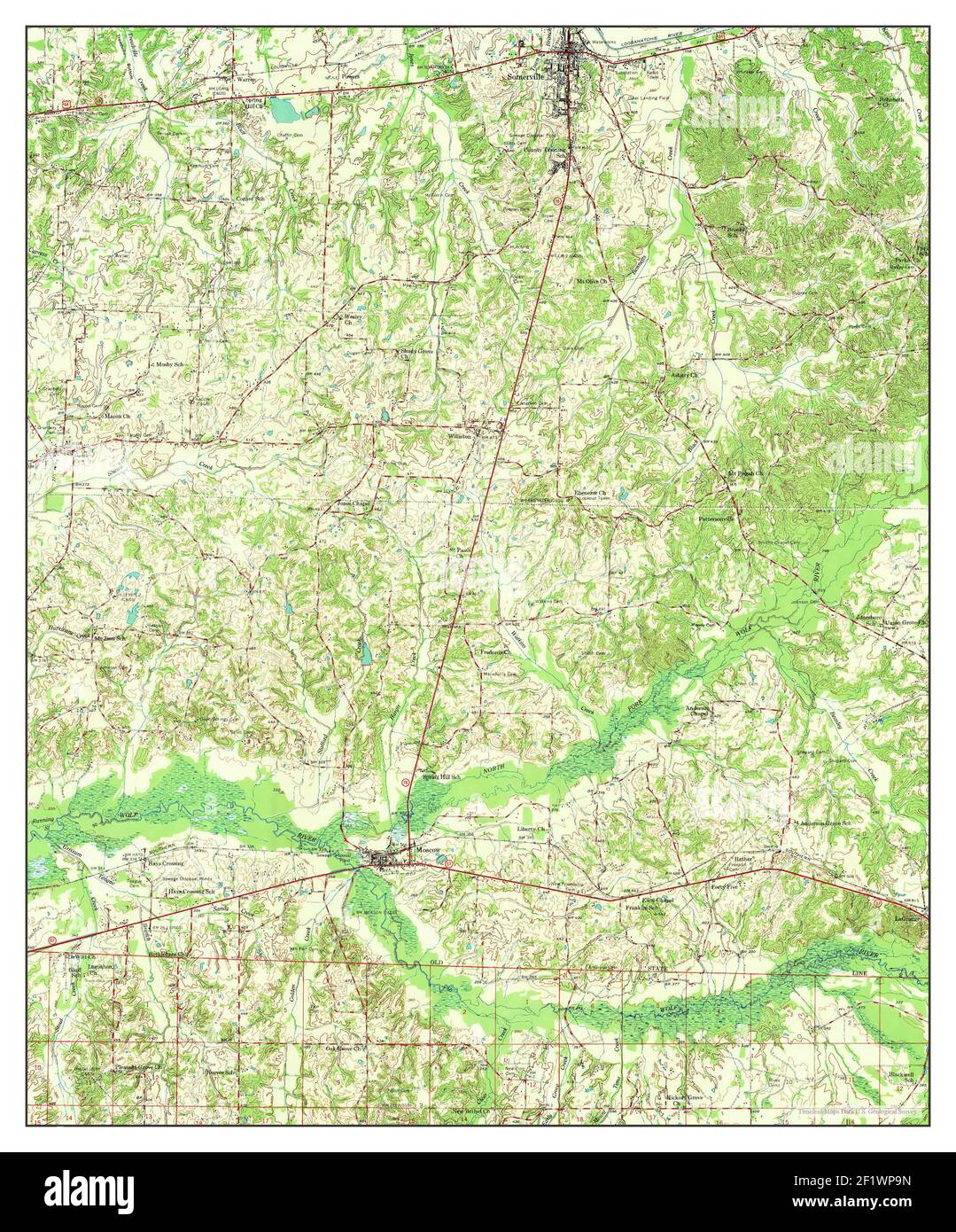 Moscow, Tennessee, map 1968, 162500, United States of America by