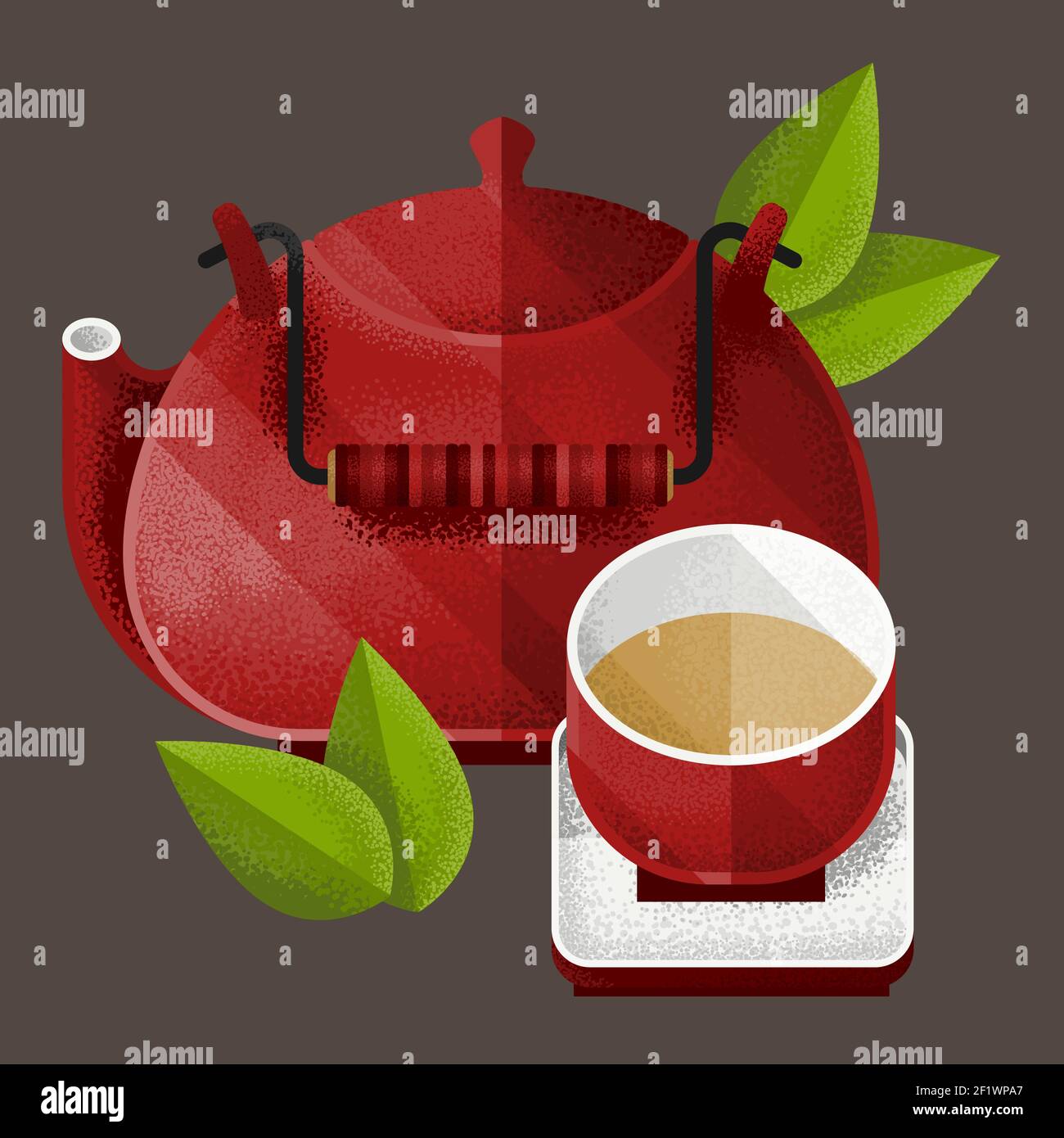 Green tea party elements Stock Vector