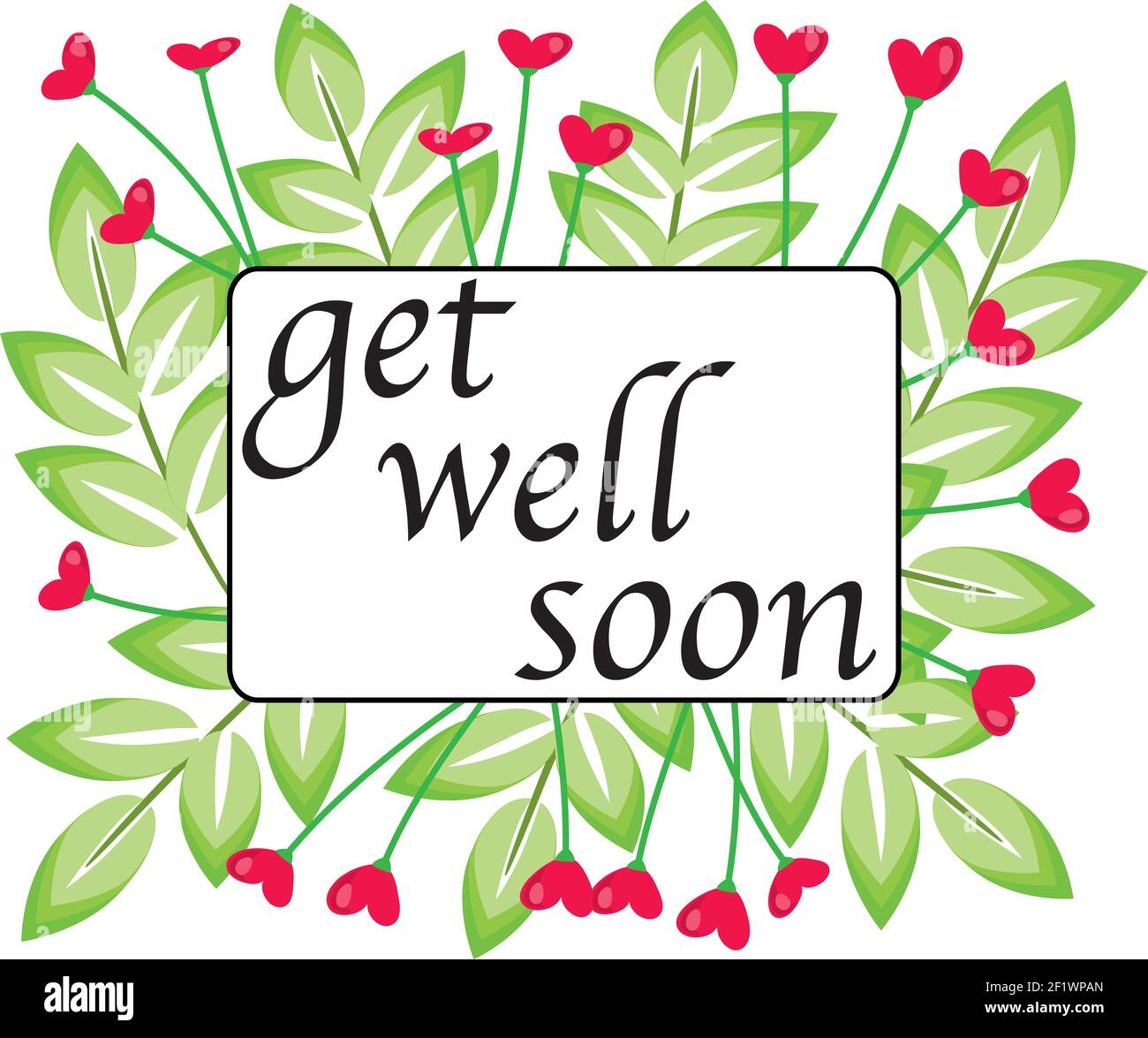 get well soon love flowers border Stock Photo Alamy