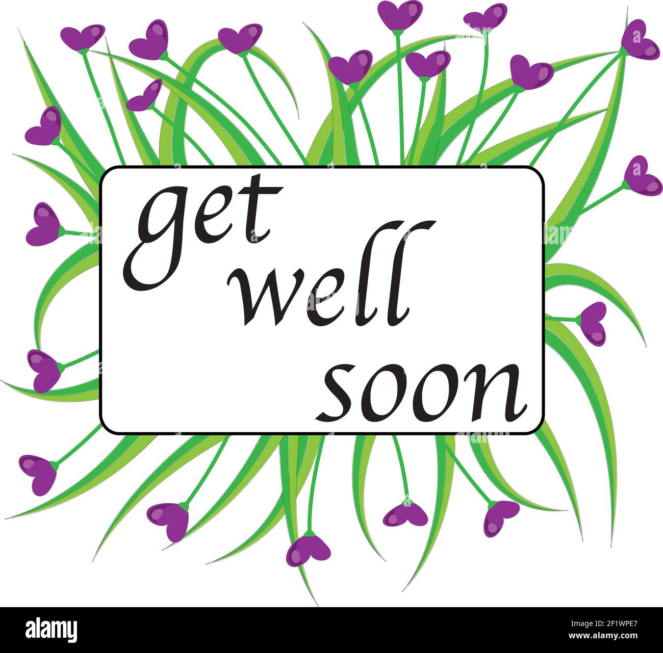 get well soon love flowers border Stock Photo Alamy