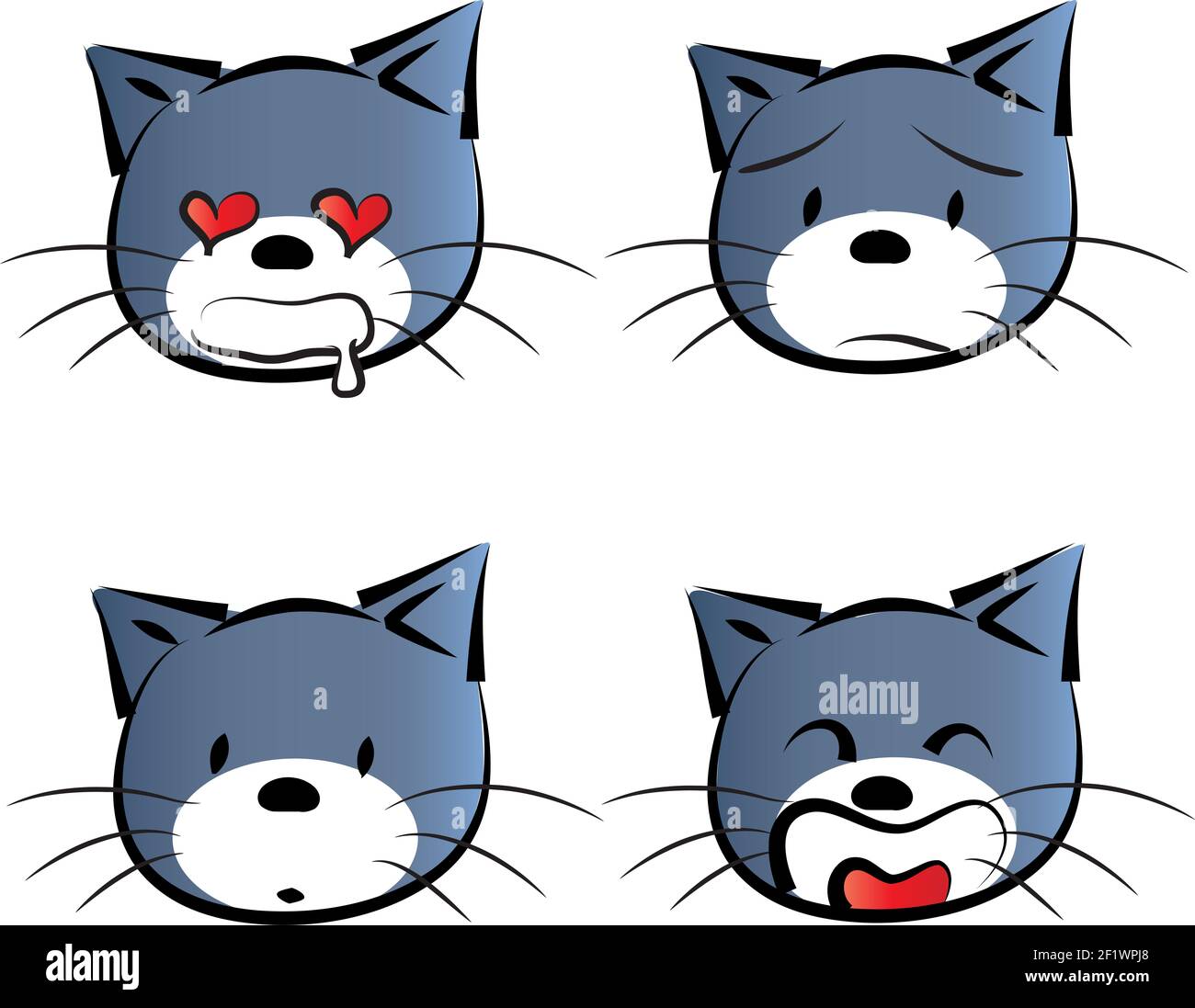 Cat Set Emoji Avatar Sad And Angry Face Guilty And Sleeping Pet Sleeping  Emotion Face Kitty Eggplant Vector Illustration Stock Illustration -  Download Image Now - iStock