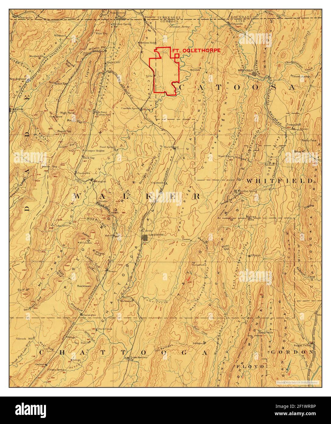 Ringgold, Tennessee, map 1892, 1125000, United States of America by