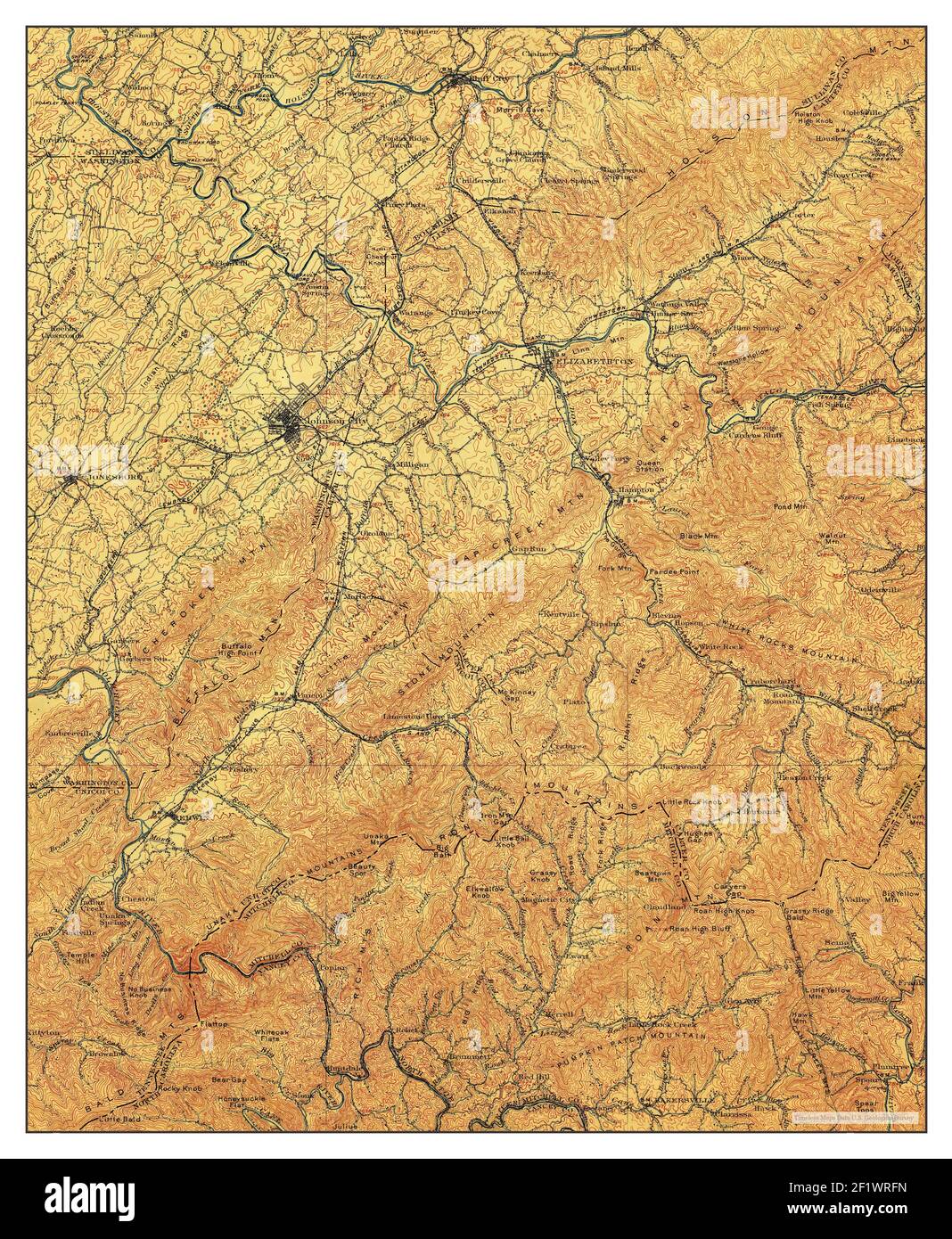 Roan Mountain, Tennessee, map 1904, 1125000, United States of America