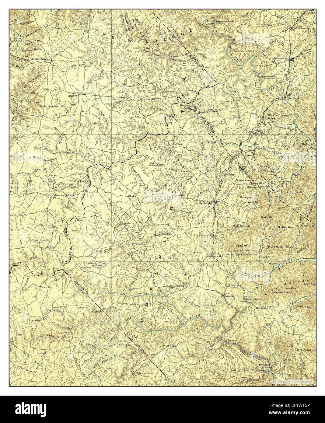 Wartburg, Tennessee, map 1895, 1125000, United States of America by Timeless Maps, data U.S