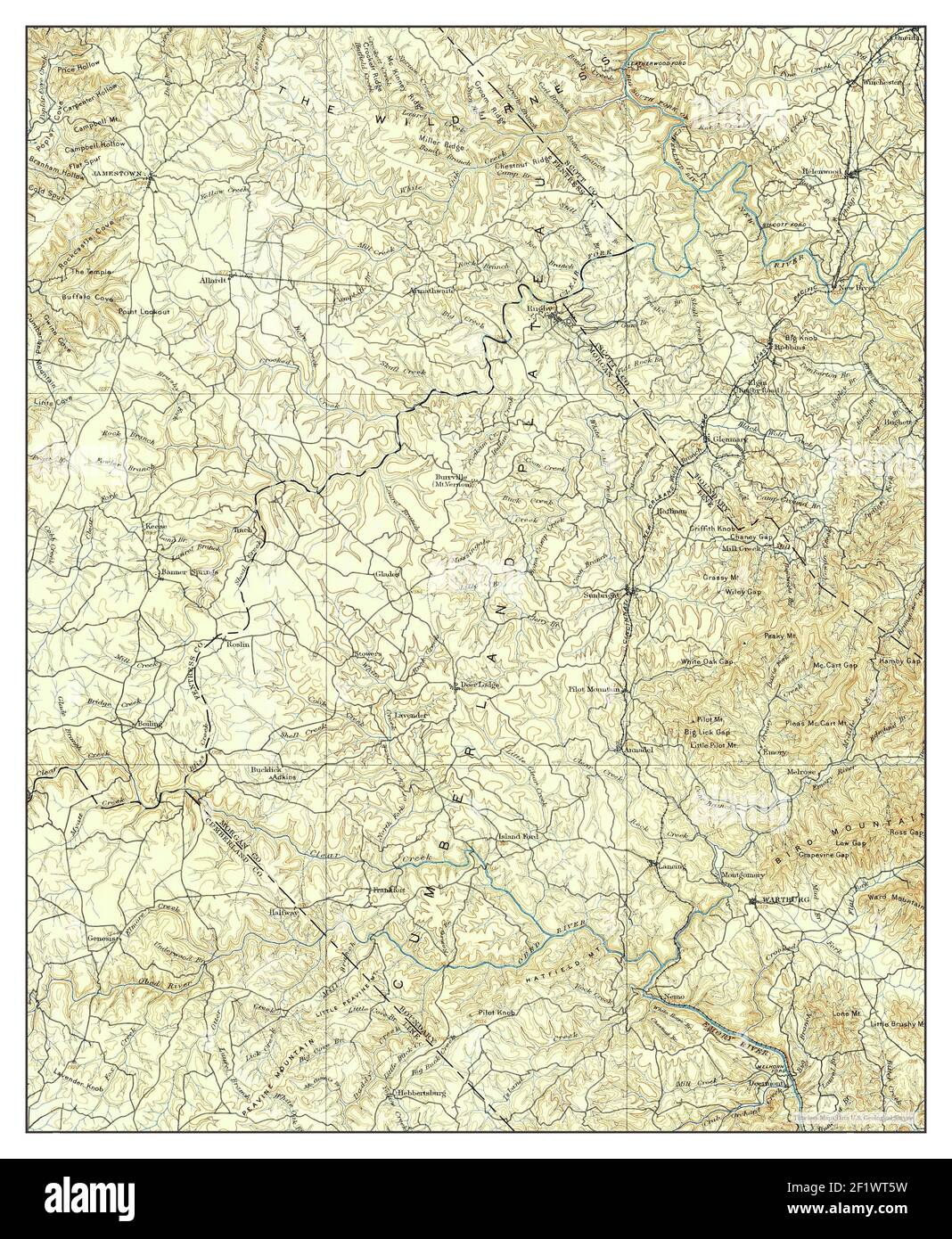 Wartburg, Tennessee, map 1896, 1125000, United States of America by Timeless Maps, data U.S