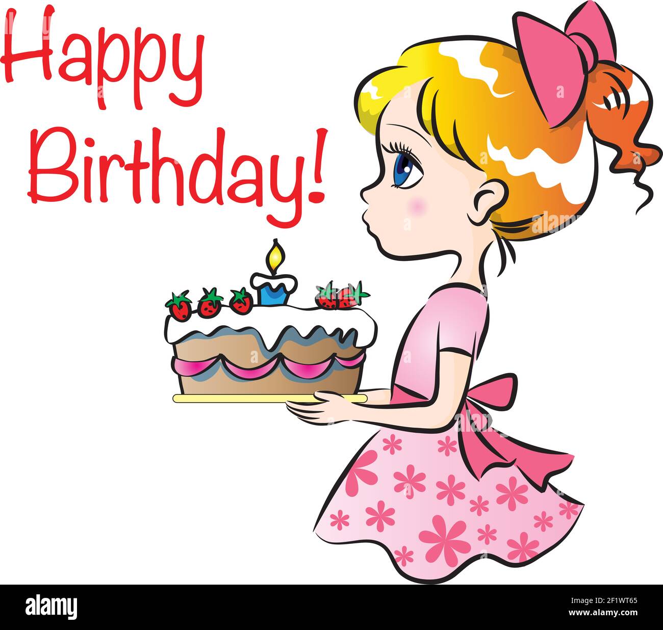 happy birthday girl clipart