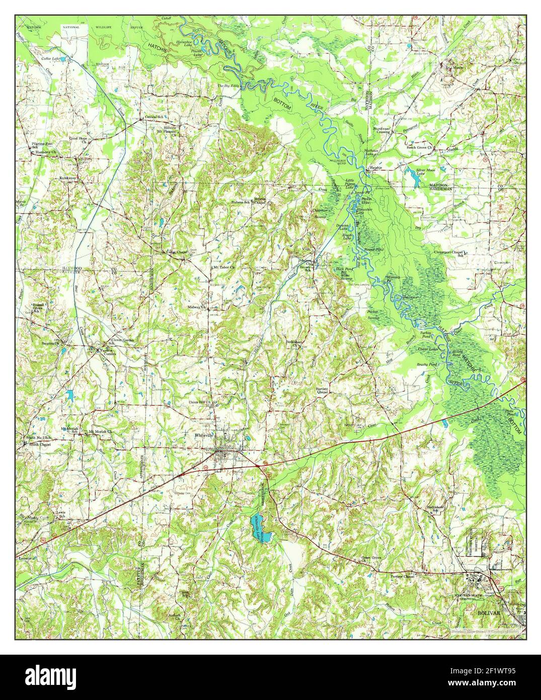 Whiteville, Tennessee, map 1971, 162500, United States of America by