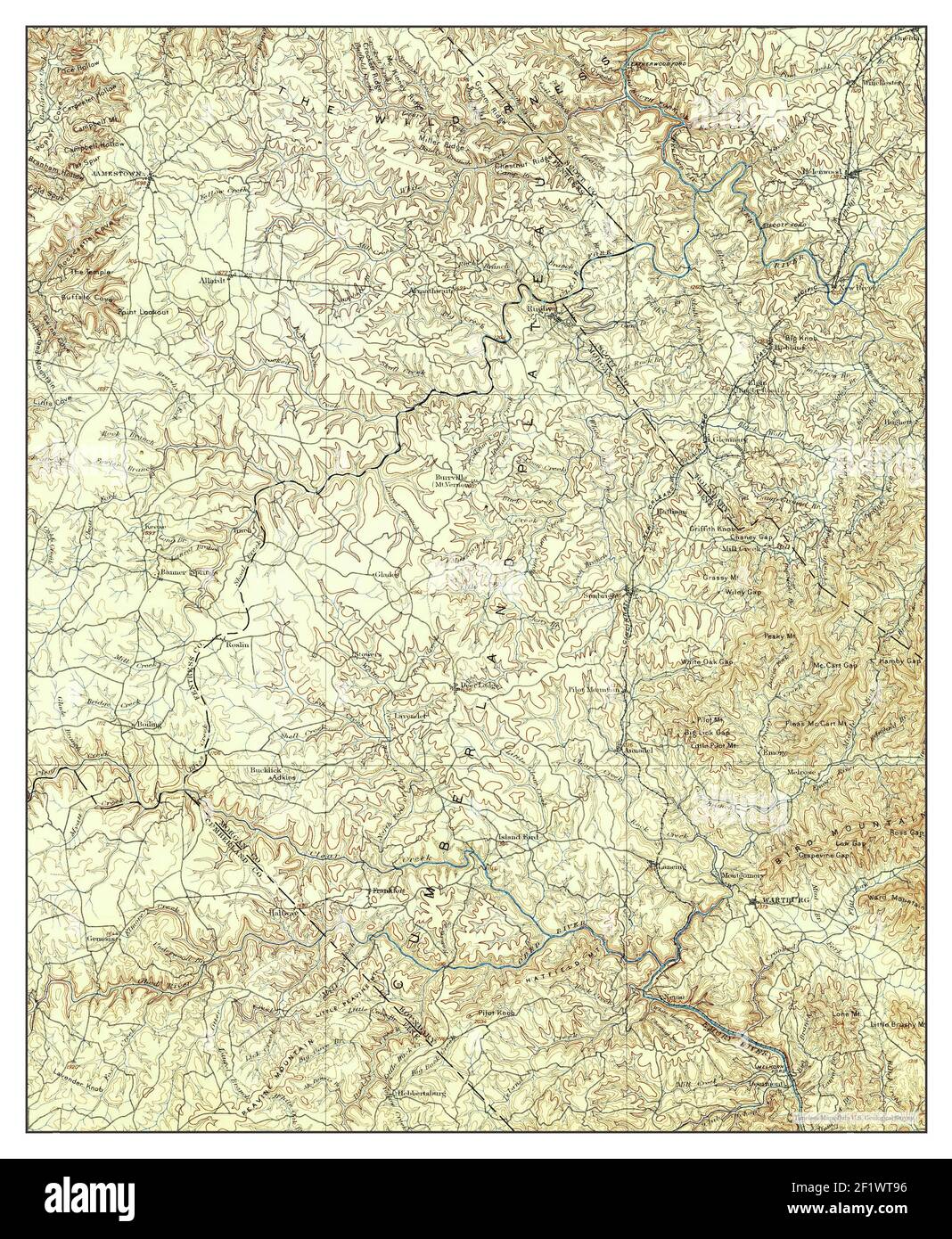 Wartburg, Tennessee, map 1896, 1125000, United States of America by