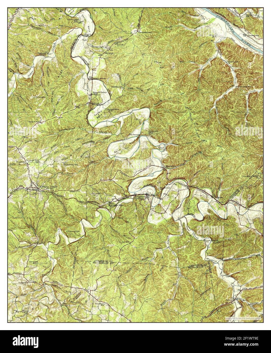 White Bluff, Tennessee, map 1933, 162500, United States of America by