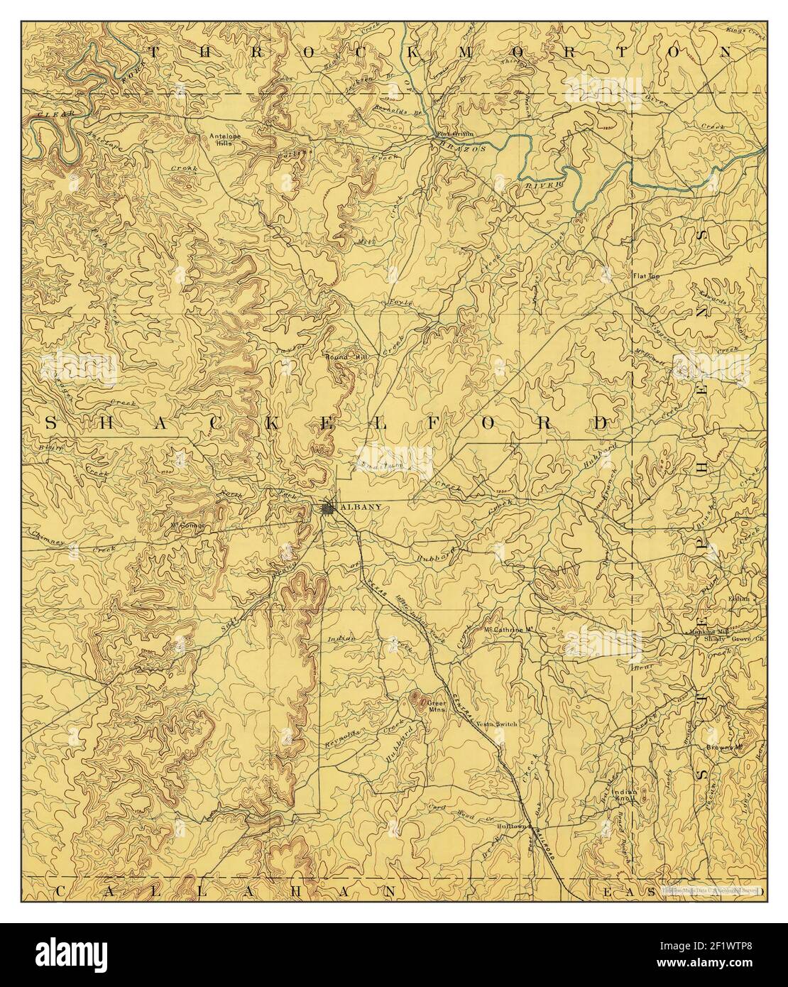 Albany, Texas, map 1893, 1125000, United States of America by Timeless