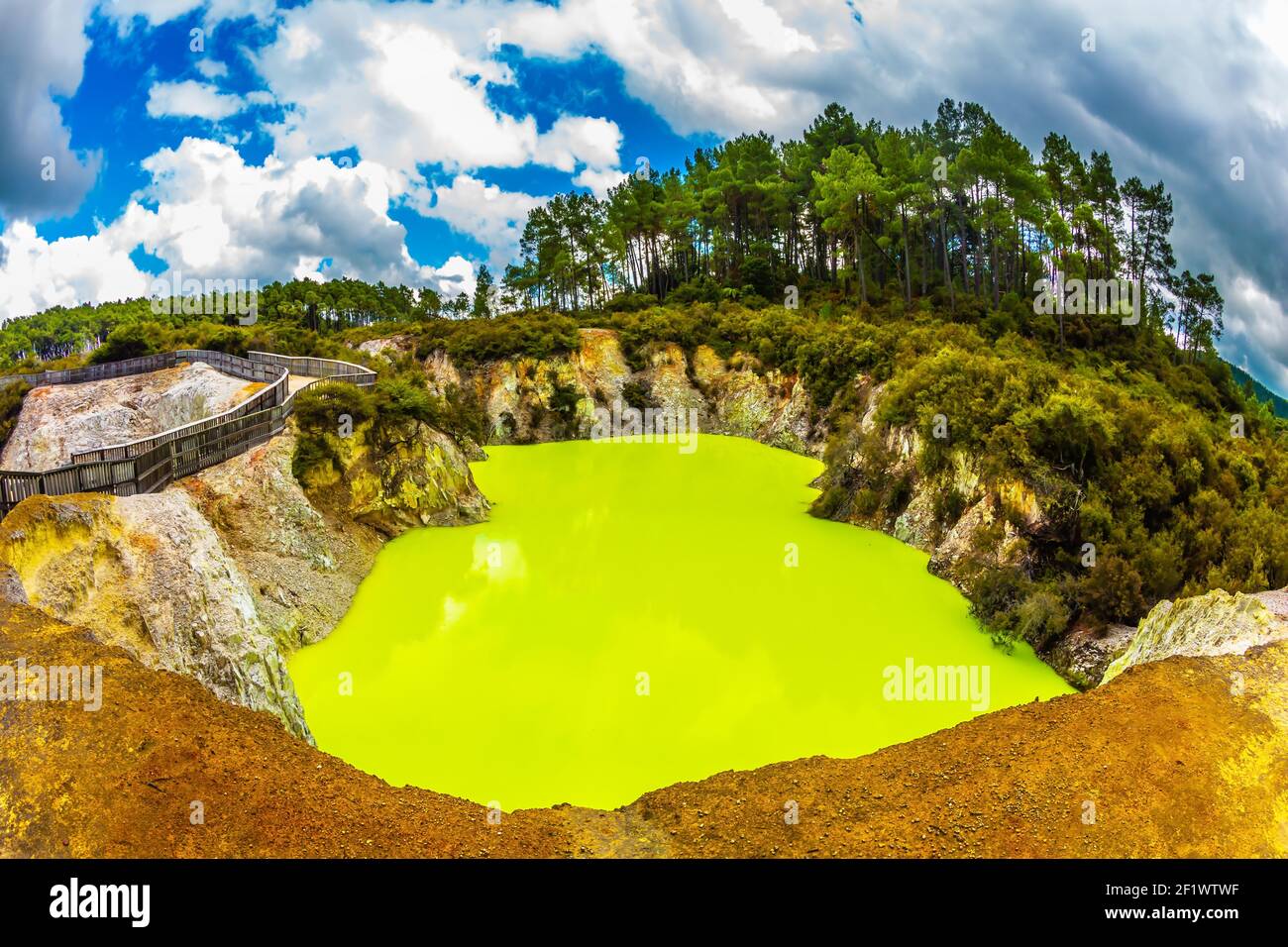 Lake with green water Stock Photo - Alamy