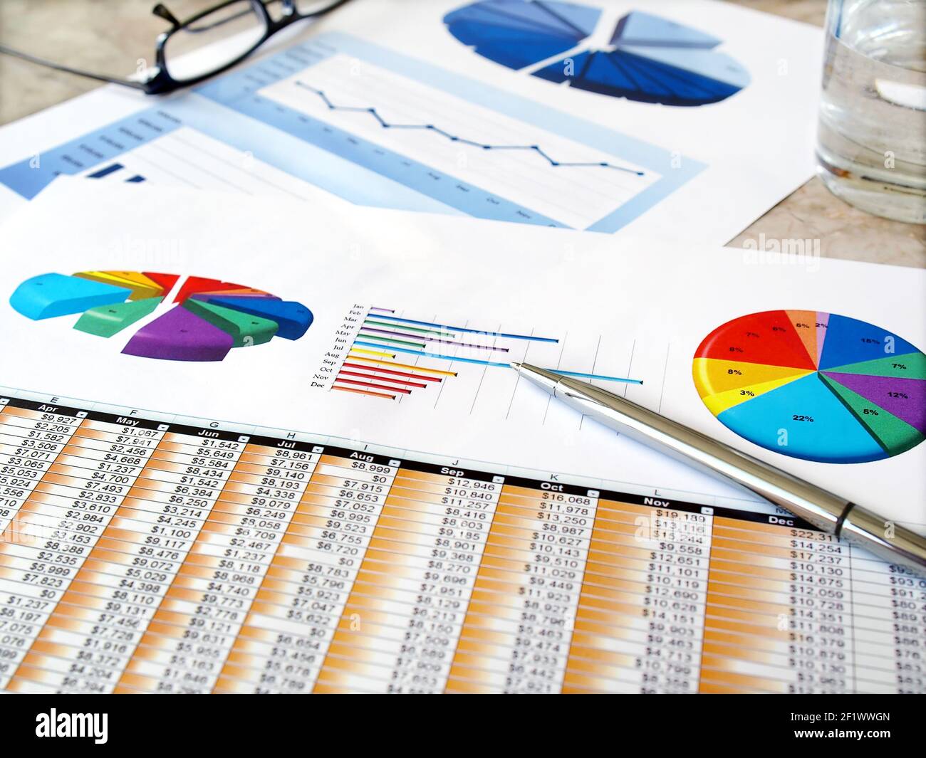 Investment charts Stock Photo Alamy