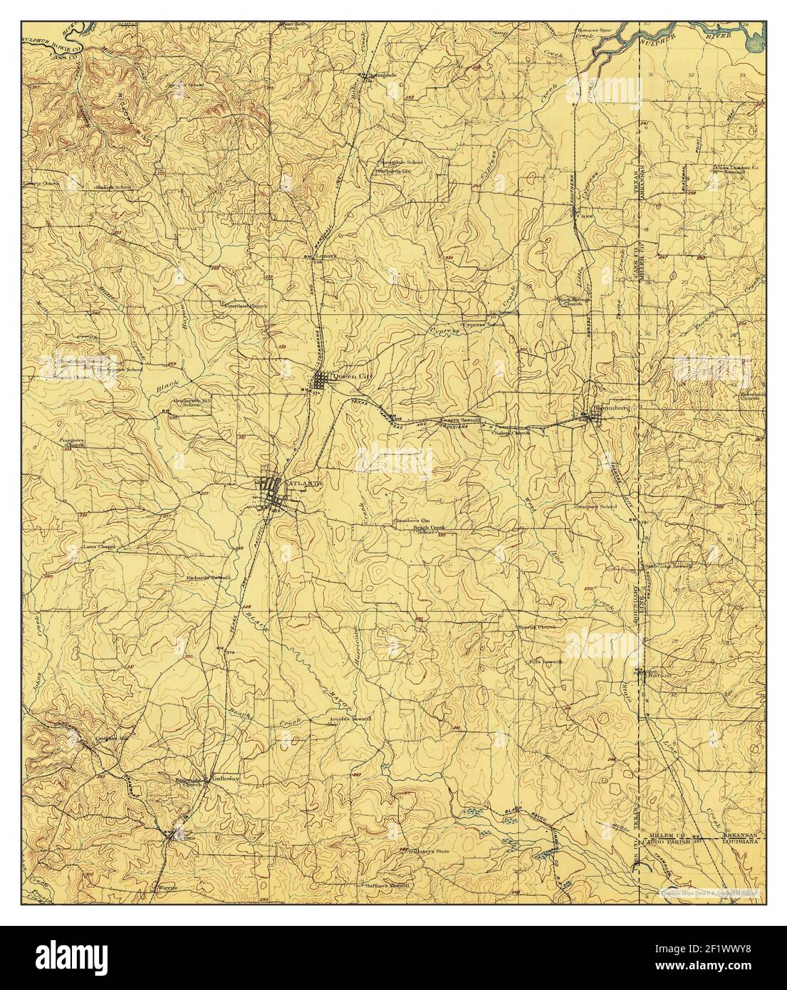 Atlanta, Texas, map 1910, 162500, United States of America by Timeless Maps, data U.S
