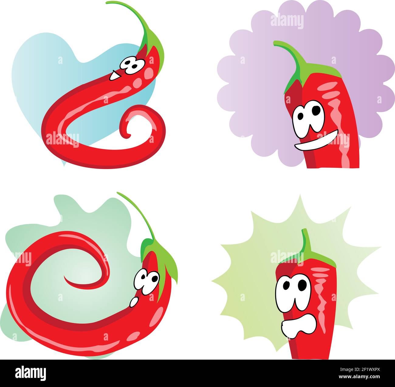 cartoon chili emoji set Stock Photo Alamy