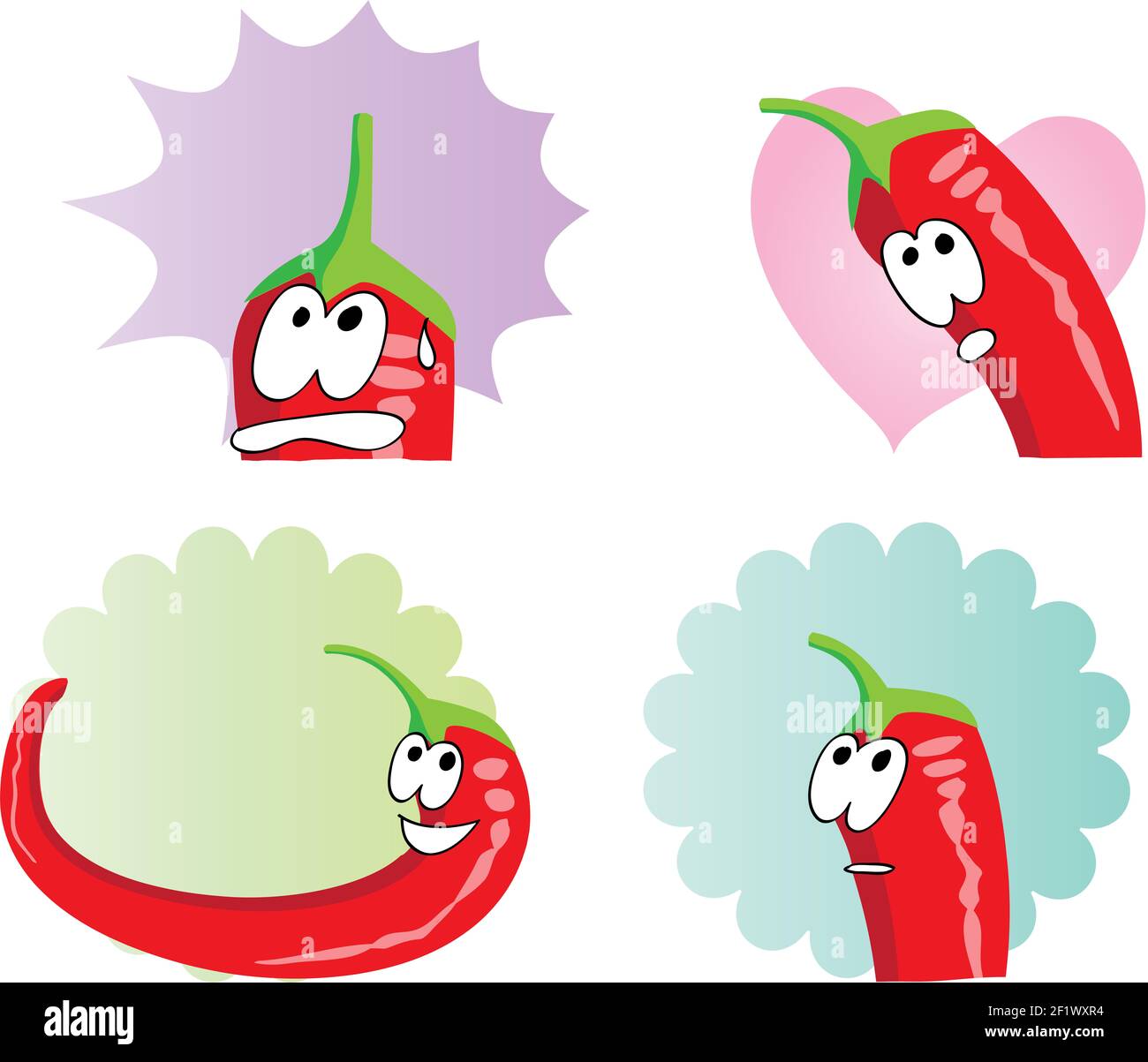 cartoon chili emoji set Stock Photo Alamy