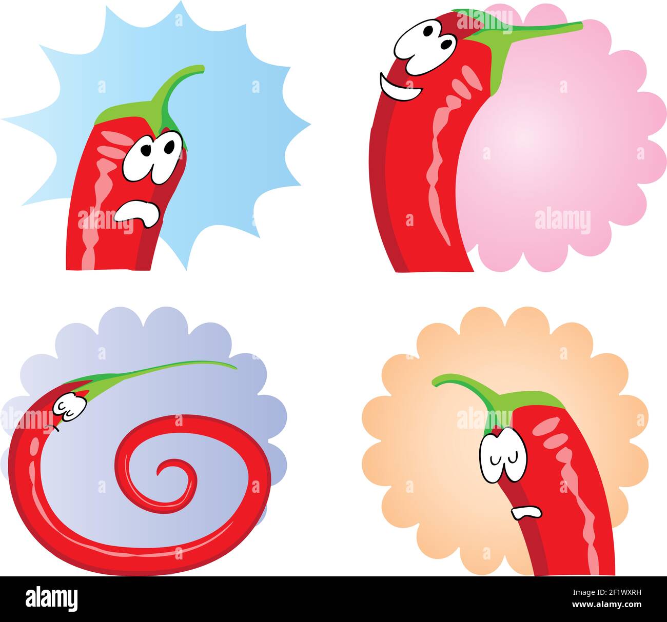 cartoon red chili emoji set Stock Photo Alamy
