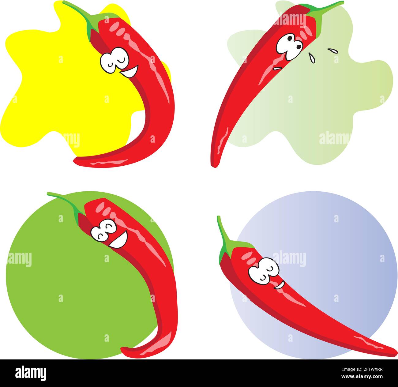 cartoon red chili emoji set Stock Photo Alamy