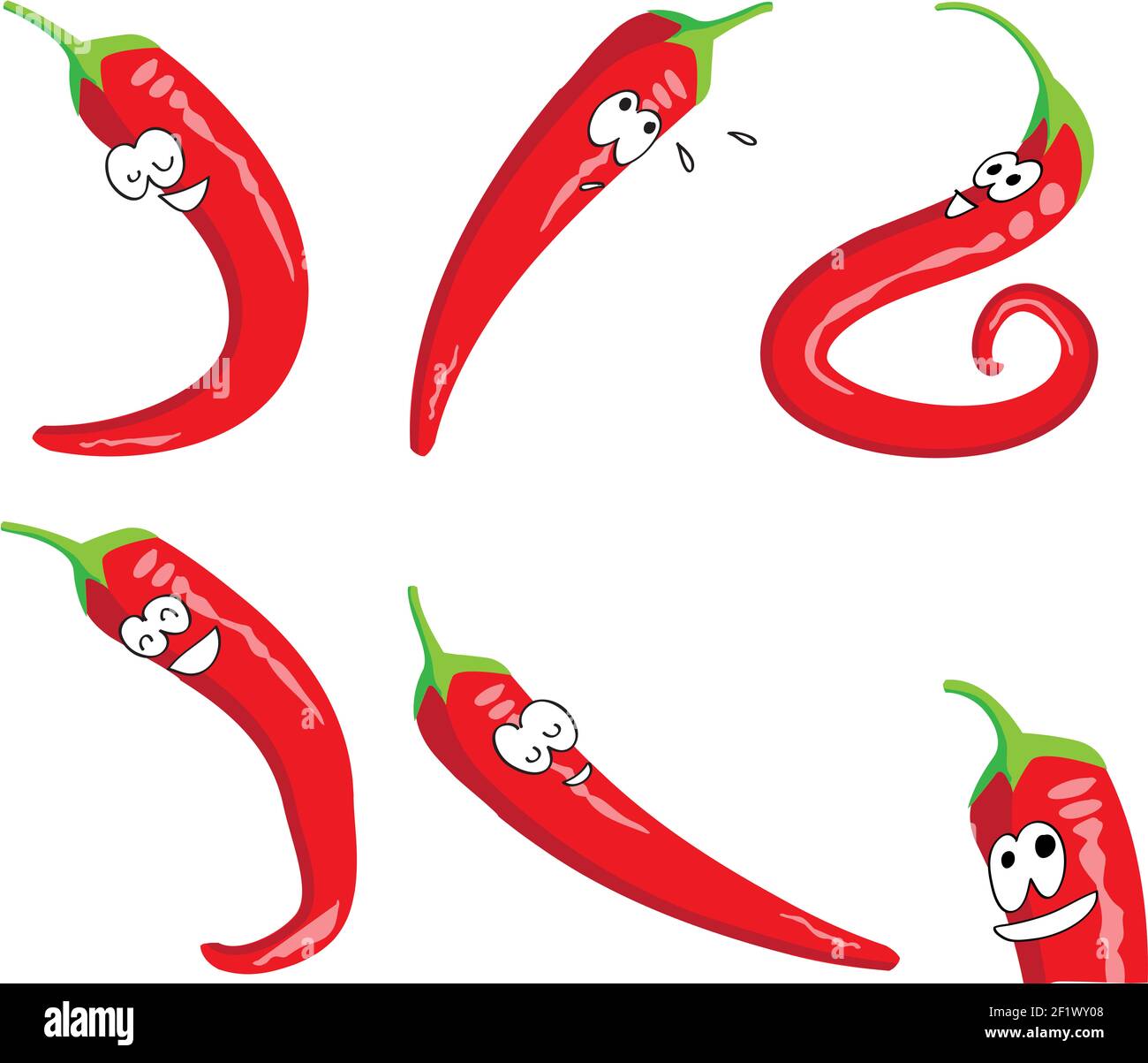 cartoon red chili emoji set Stock Photo Alamy