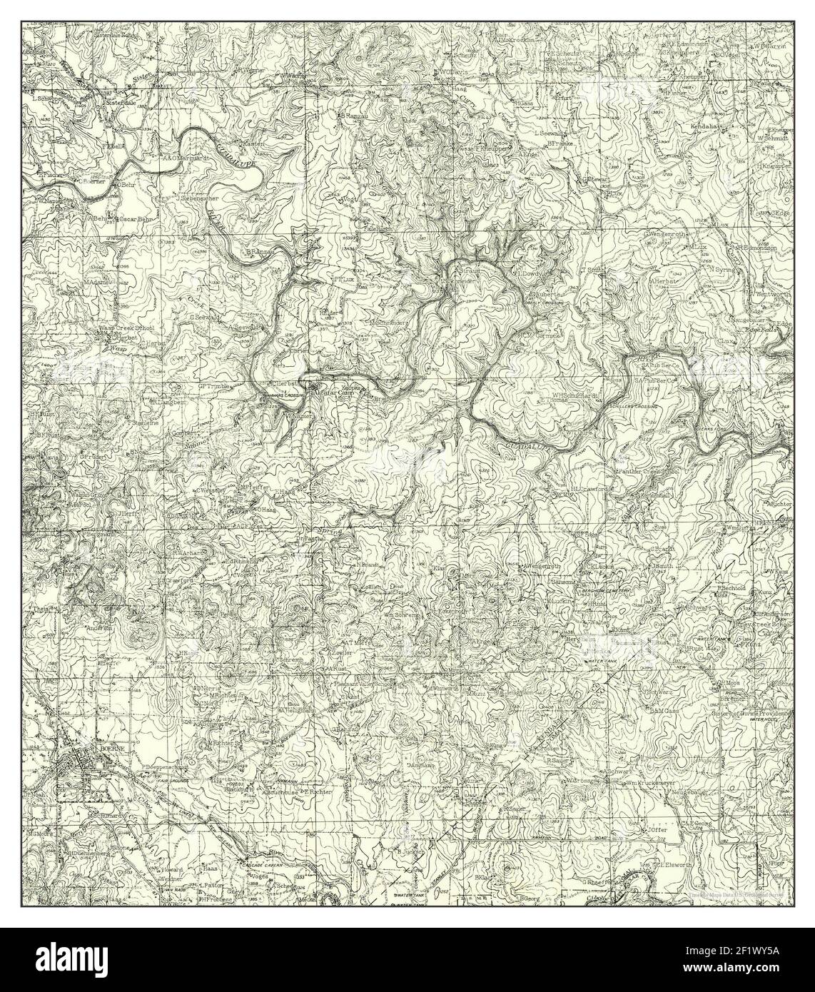 Boerne, Texas, map 1957, 1:62500, United States of America by Timeless 