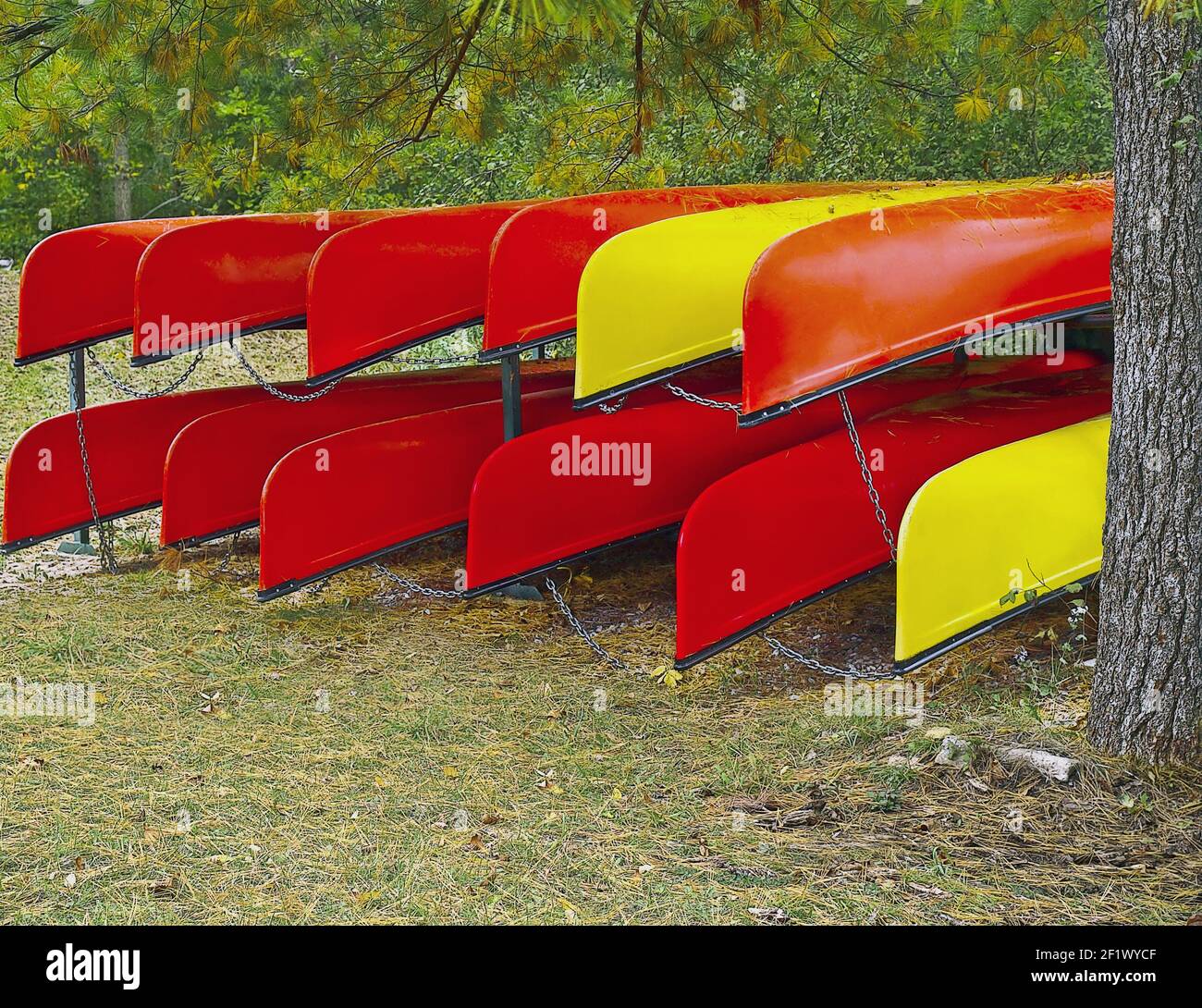 Kayaks rack on shore hi-res stock photography and images - Alamy