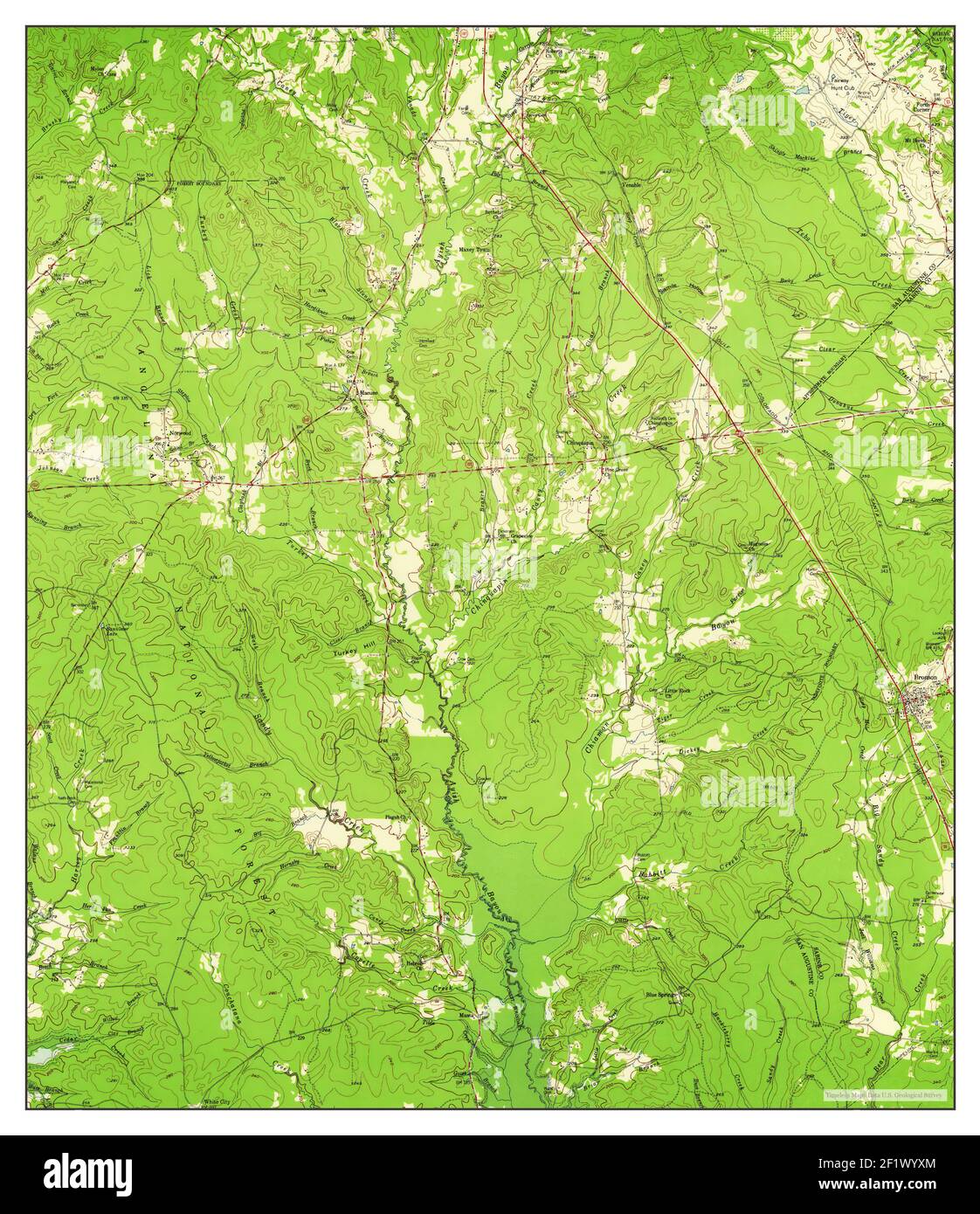 Bronson, Texas, map 1958, 162500, United States of America by Timeless