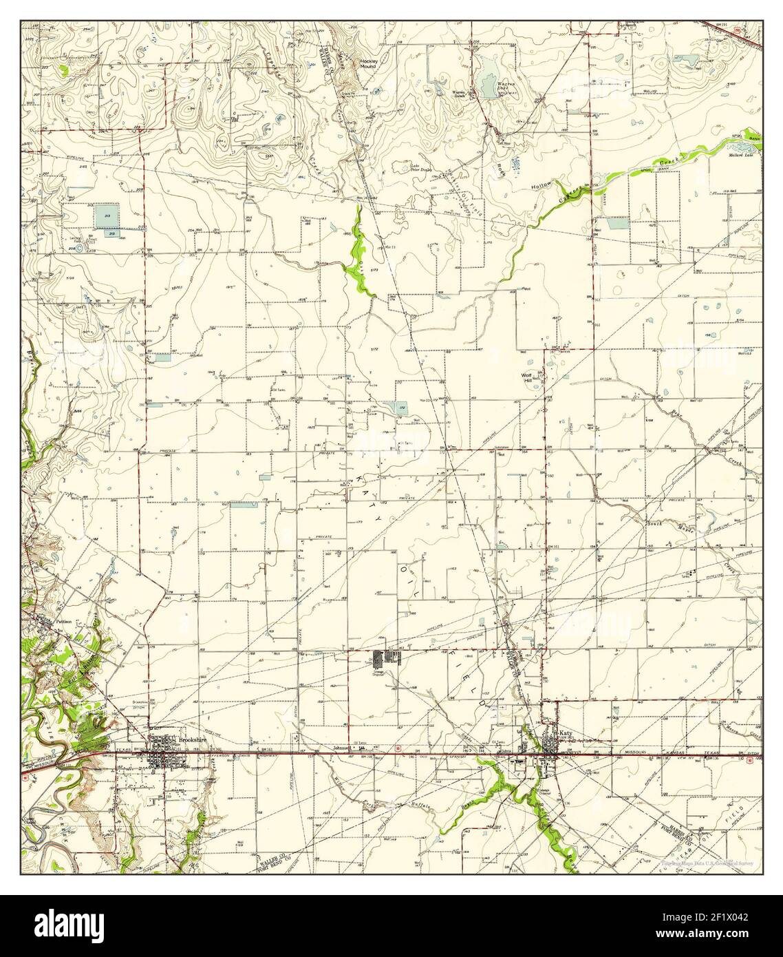 Brookshire, Texas, map 1955, 162500, United States of America by