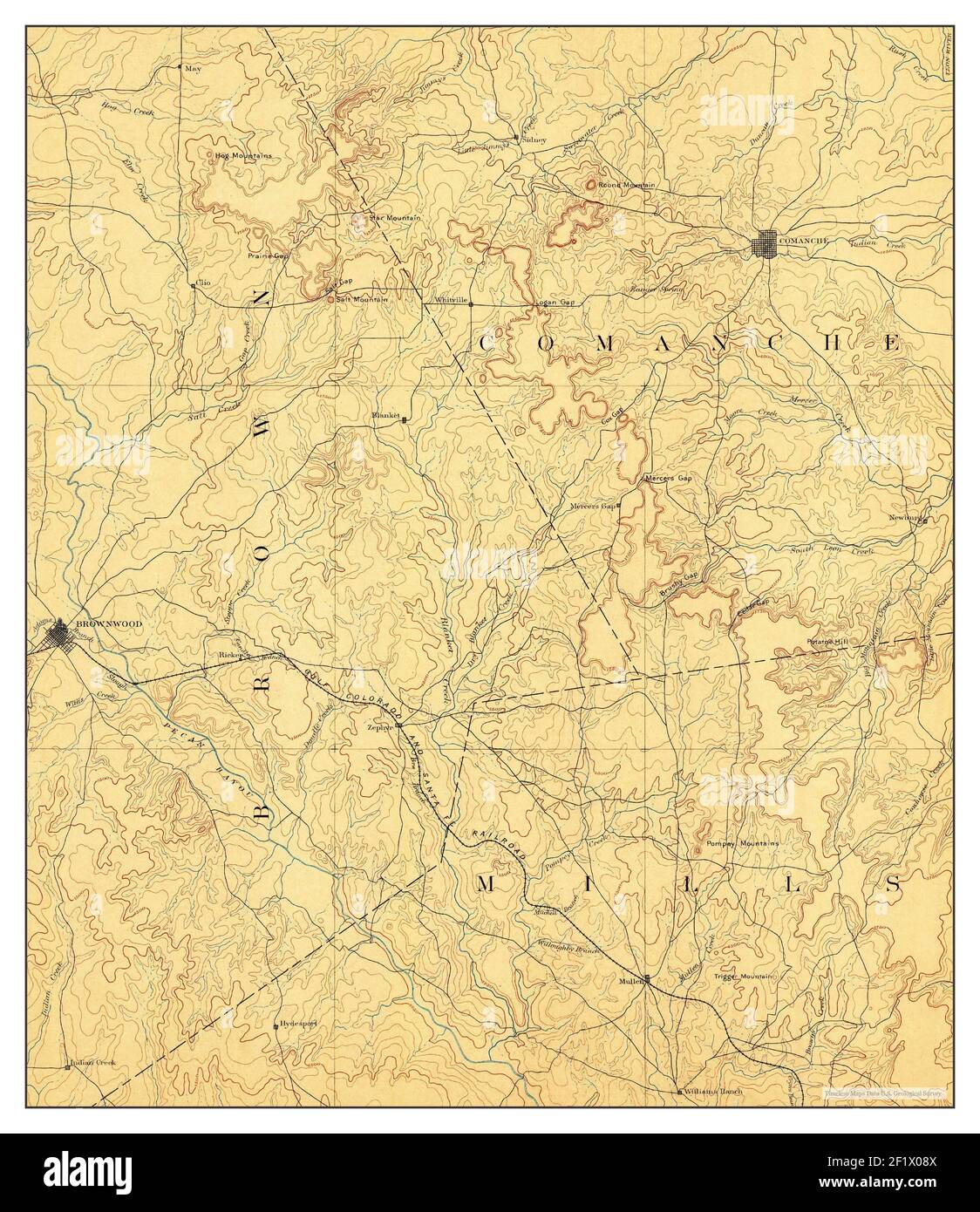 Brownwood Texas map 1894 1 125000 - Brownwood Texas Map 1894 1125000 United States Of America By Timeless Maps Data Us Geological Survey 2F1X08X