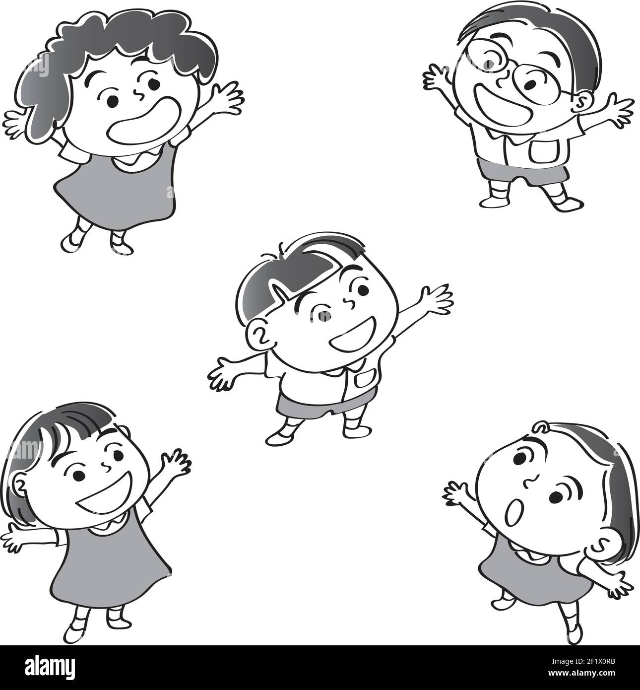 vector cartoon school children Stock Vector Image & Art - Alamy