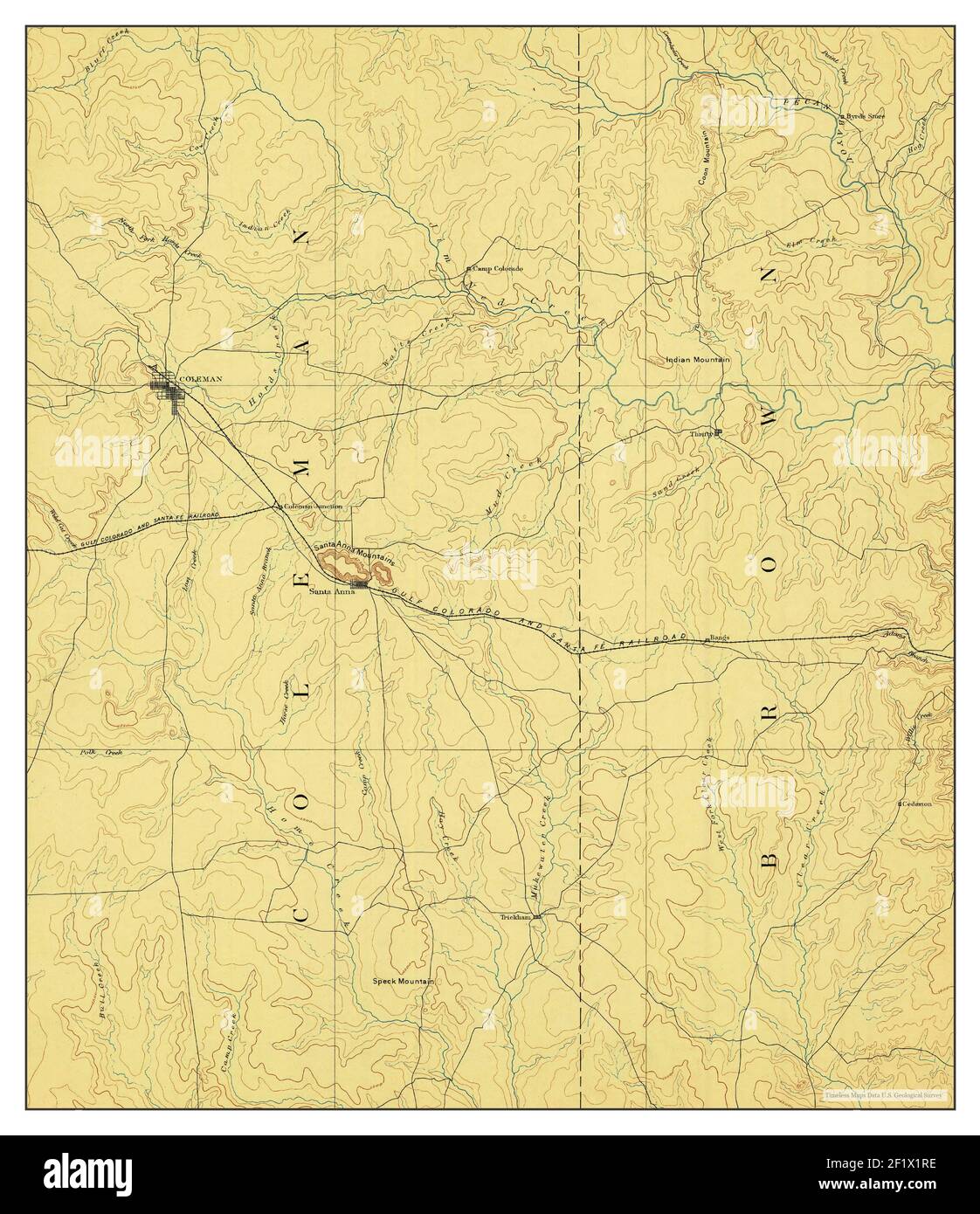 Coleman, Texas, map 1889, 1125000, United States of America by