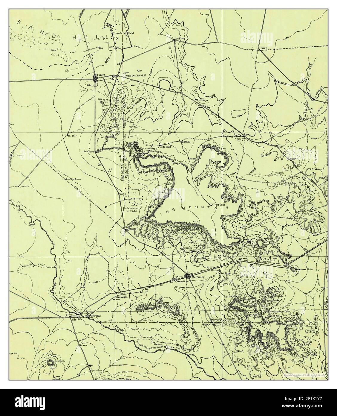 Crane, Texas, map 1928, 1125000, United States of America by Timeless