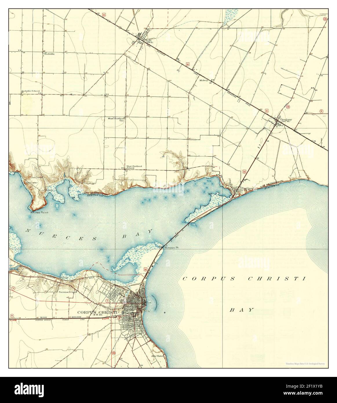 Map of corpus christi texas hi res - Corpus Christi Texas Map 1925 162500 United States Of America By Timeless Maps Data Us Geological Survey 2F1X1YB