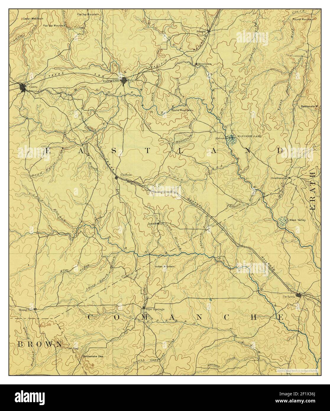 Eastland, Texas, map 1894, 1125000, United States of America by