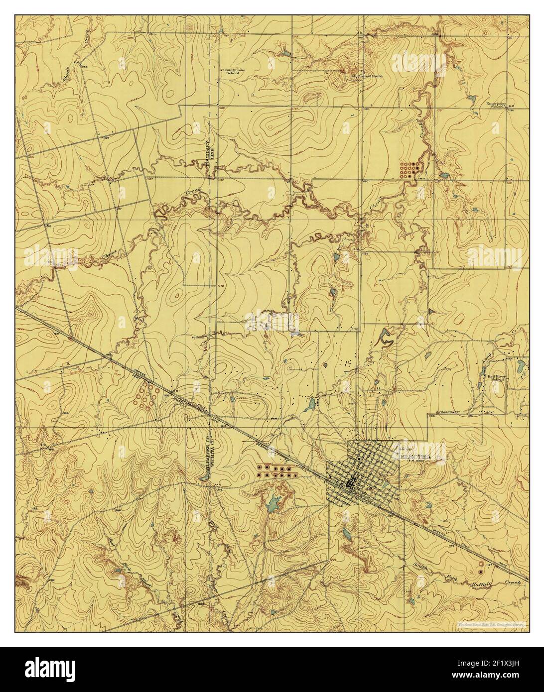 Electra, Texas, map 1918, 131680, United States of America by Timeless