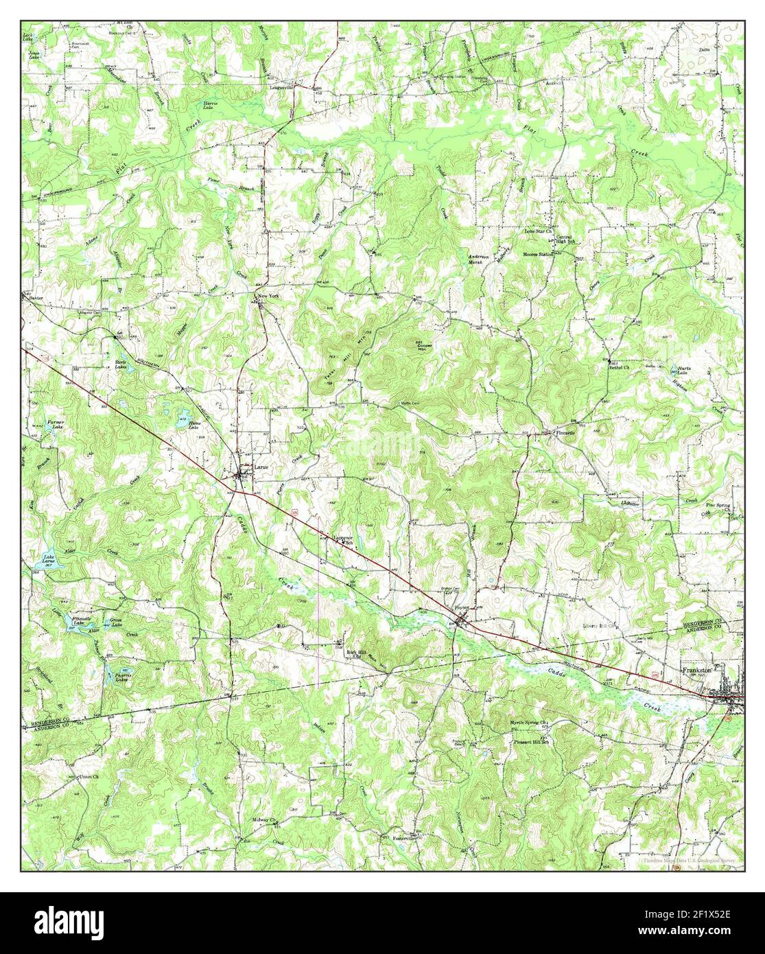 Frankston, Texas, map 1949, 162500, United States of America by