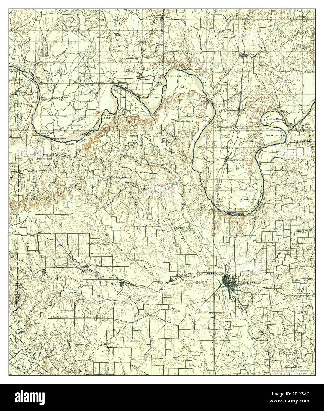 Gainesville, Texas, map 1902, 1125000, United States of America by