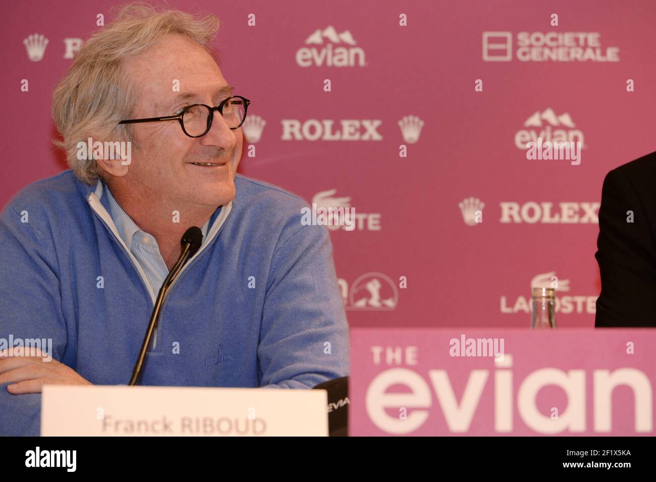 GOLF - THE EVIAN CHAMPIONSHIP 2013 - EVIAN (FRA) - 28/06/2013 - INAUGURATION NEW COURSE - PHOTO PHILIPPE MILLEREAU / KMSP / DPPI - FRANCK RIBOUD / CEO DANONE Stock Photo