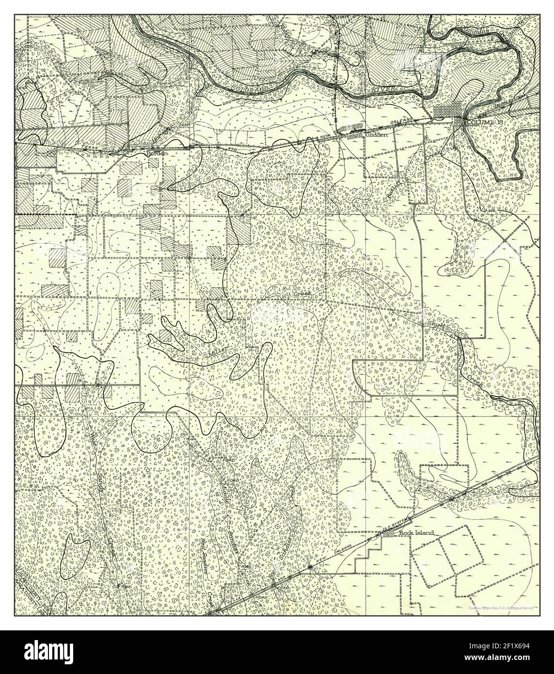 Glidden, Texas, map 1956, 1:62500, United States of America by Timeless Maps, data U.S. Geological Survey Stock Photo