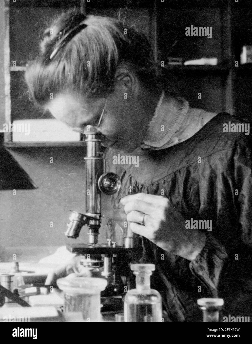 American geneticist Nettie Maria Stevens (July 7, 1861 – May 4, 1912) discovered sex chromosomes around 1900. Stock Photo
