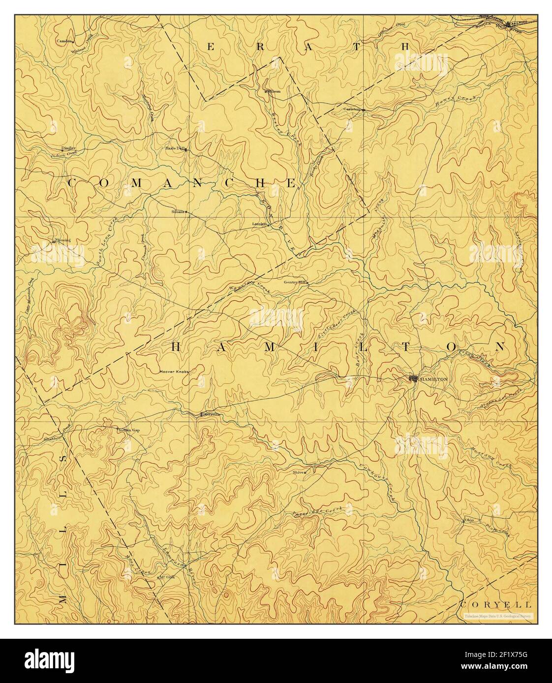 Hamilton, Texas, map 1894, 1125000, United States of America by