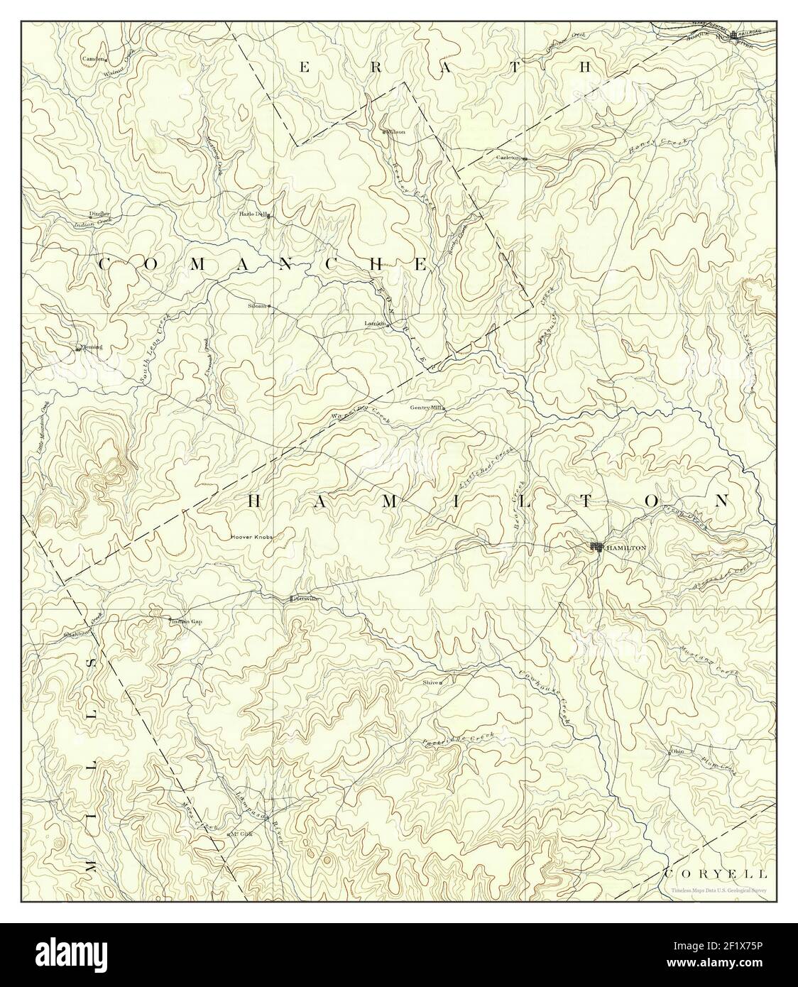 Hamilton, Texas, map 1894, 1125000, United States of America by