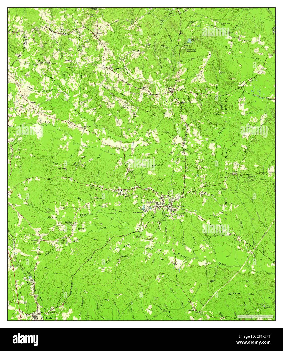 Hemphill, Texas, map 1958, 162500, United States of America by Timeless Maps, data U.S