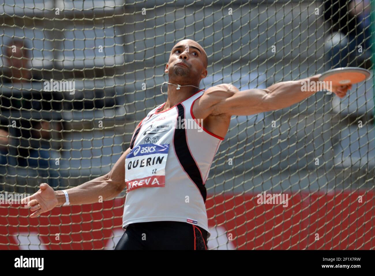 Athletics - French Championships Elite 2013 - Stade Charlety / Paris (FRA) - Day 2 - 13/07/2013 - Photo Philippe Millereau / KMSP / DPPI - Decathlon - Discus - Gael Querin / Fra Stock Photo