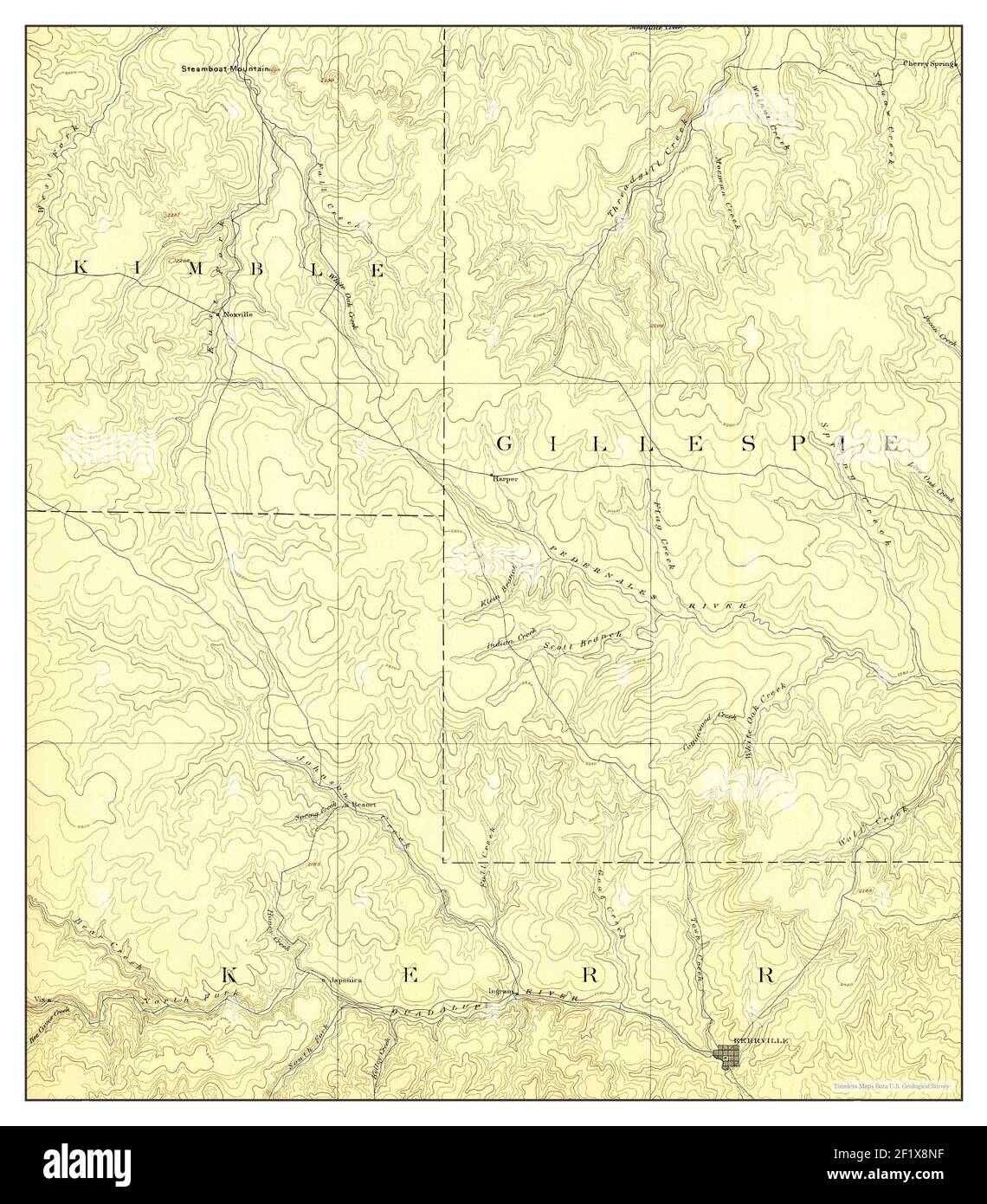 Kerrville, Texas, map 1894, 1125000, United States of America by