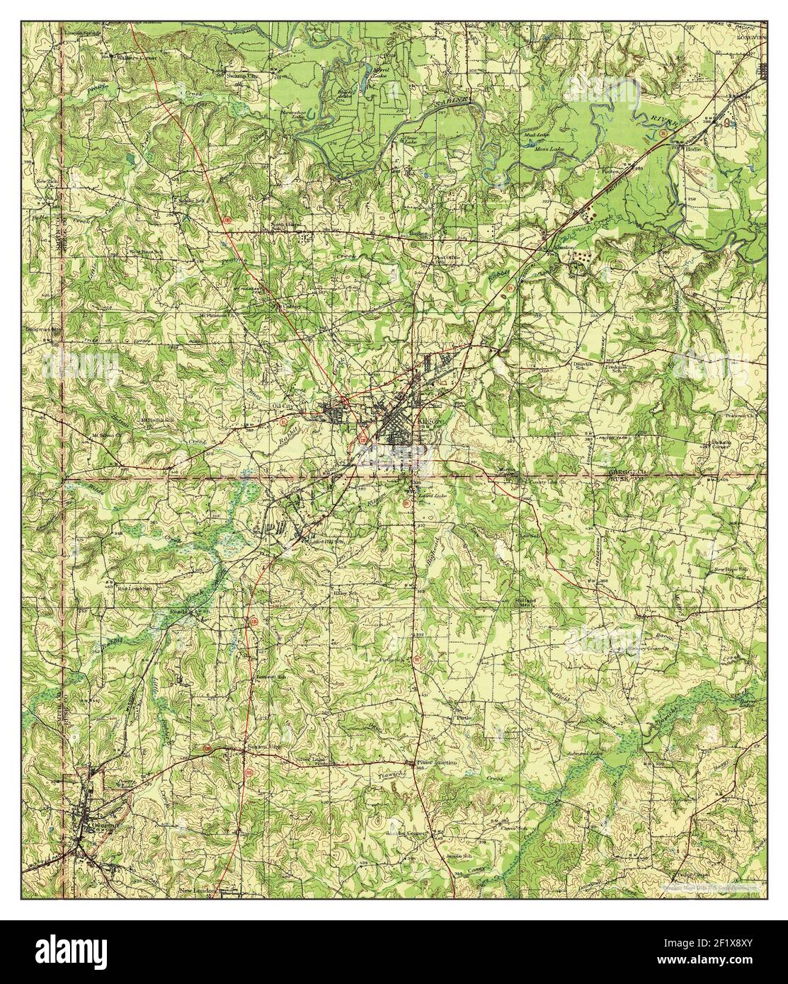 Kilgore, Texas, map 1940, 162500, United States of America by Timeless